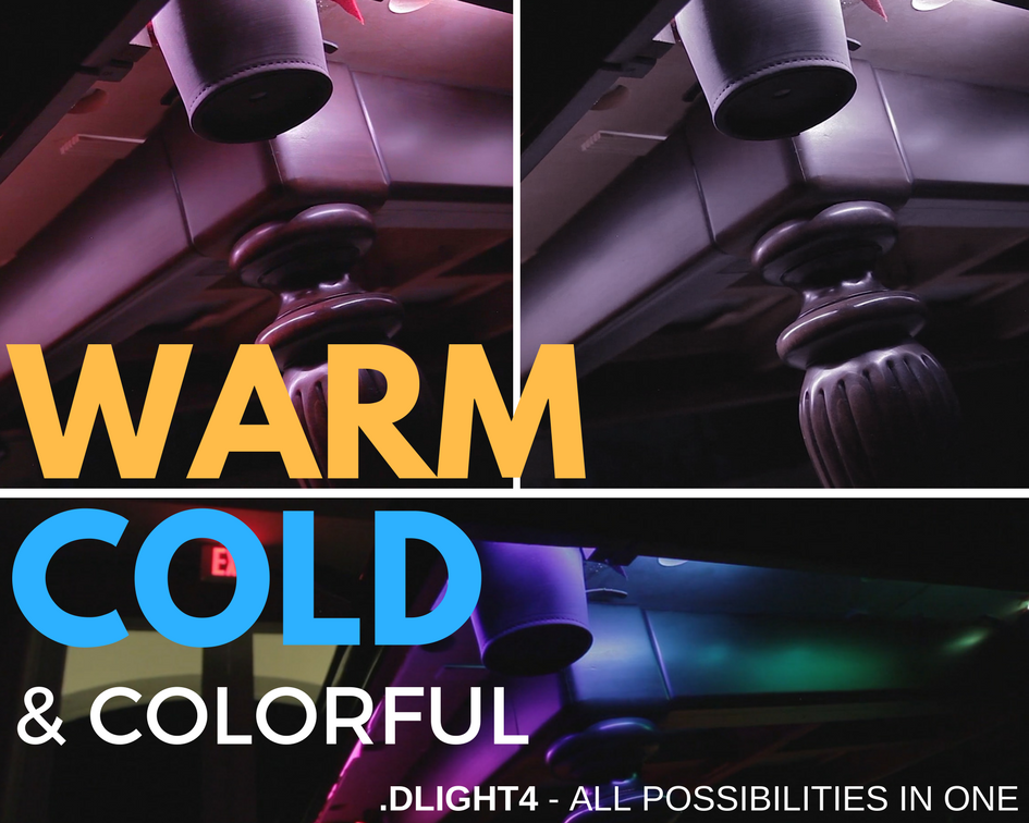 Control over white tones plus millions of colors with DLIGHT'