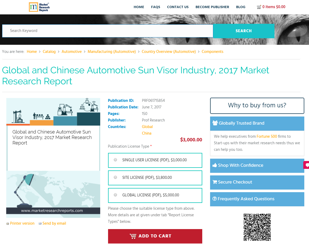 Global and Chinese Automotive Sun Visor Industry, 2017