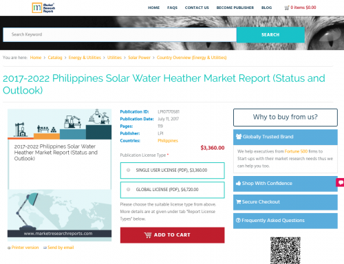 2017-2022 Philippines Solar Water Heather Market Report'