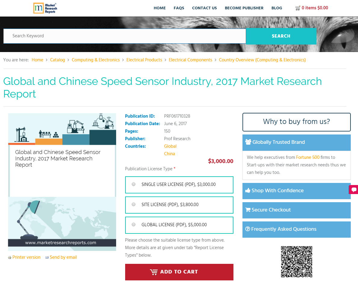 Global and Chinese Speed Sensor Industry, 2017 Market