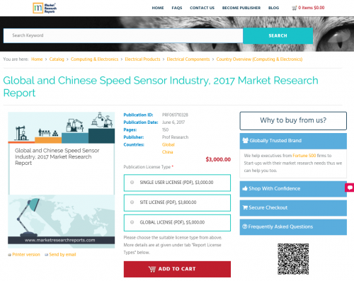 Global and Chinese Speed Sensor Industry, 2017 Market'