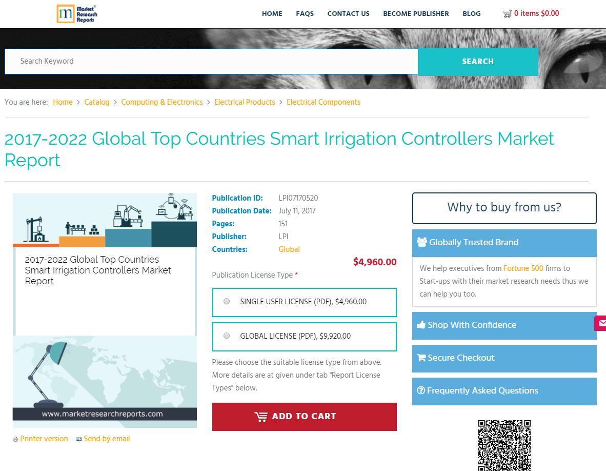 2017-2022 Global Top Countries Smart Irrigation Controllers'