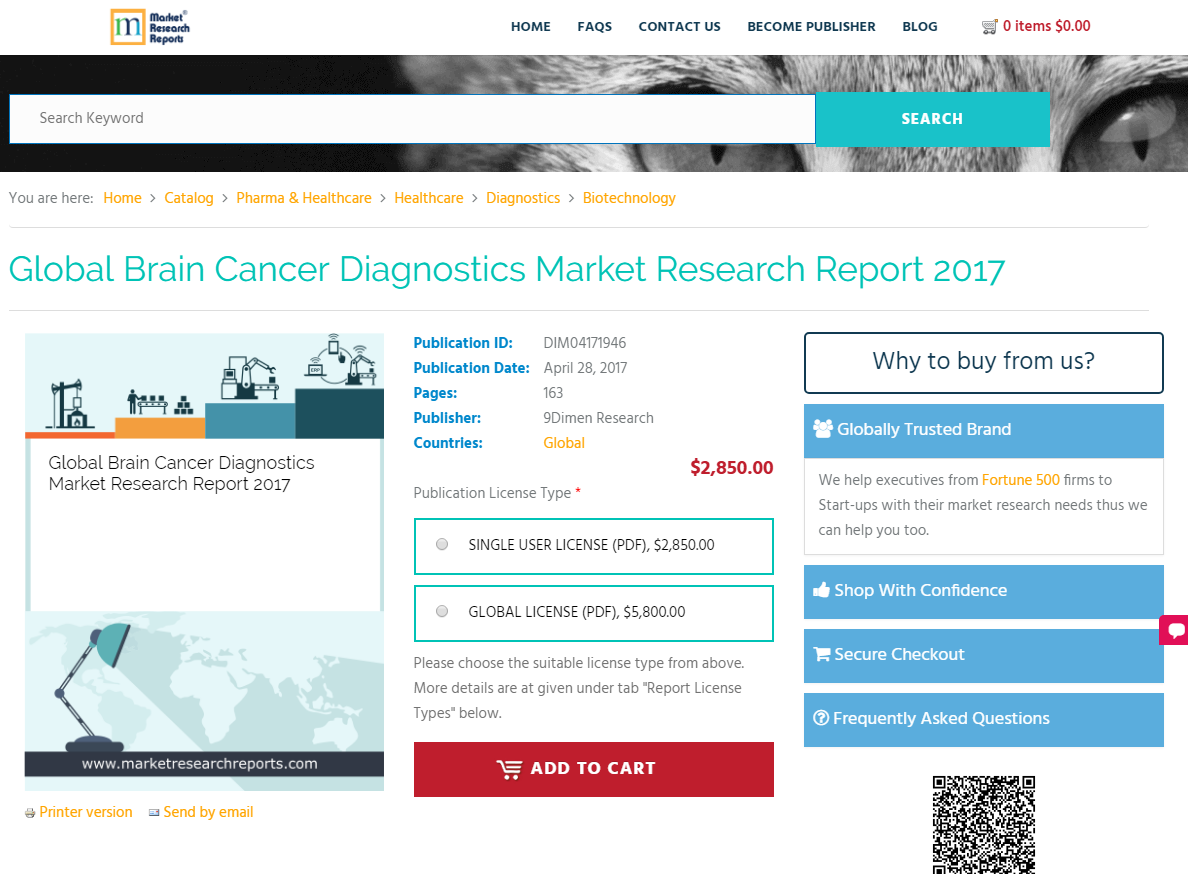 Global Brain Cancer Diagnostics Market Research Report 2017'