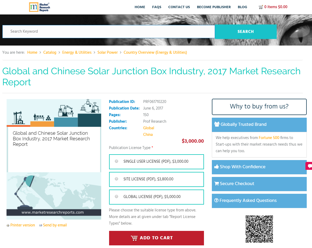 Global and Chinese Solar Junction Box Industry, 2017 Market'