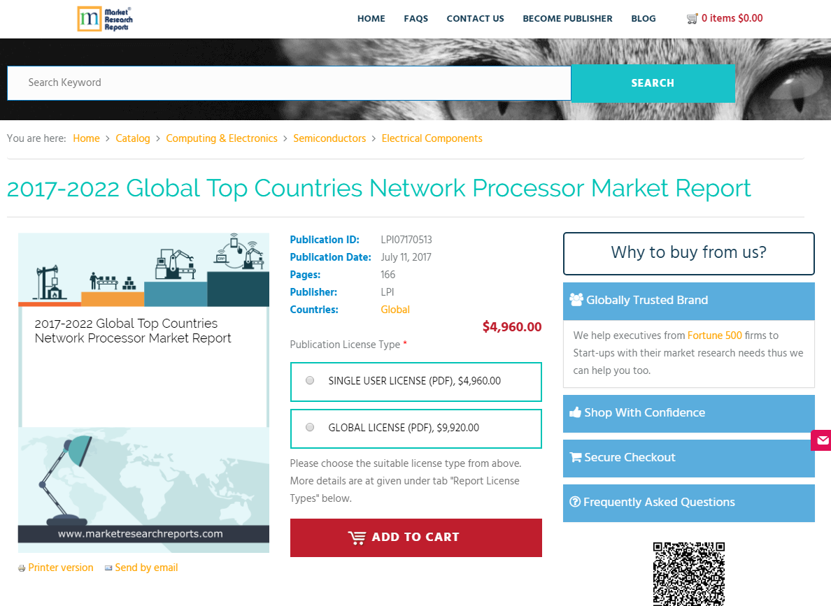 2017-2022 Global Top Countries Network Processor Market'