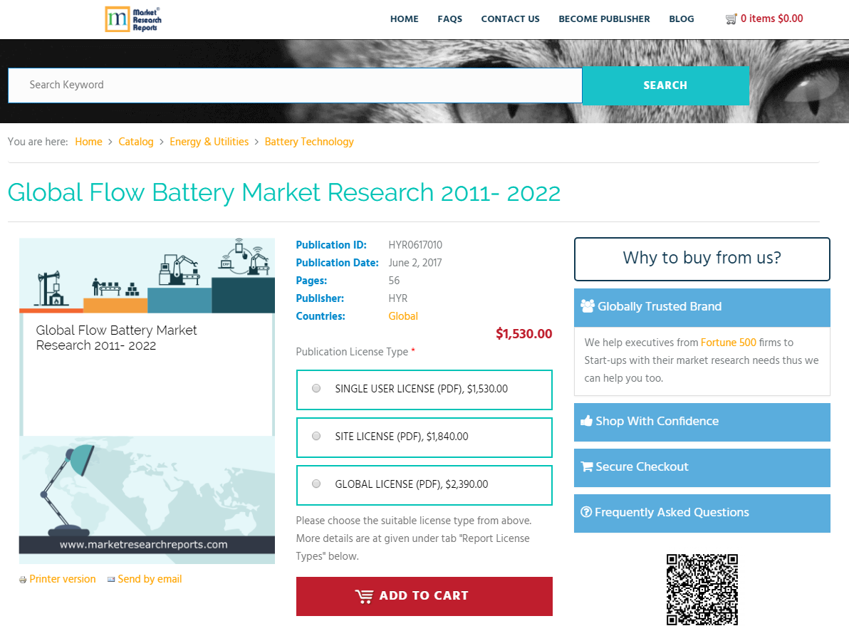 Global Flow Battery Market Research 2011 - 2022'