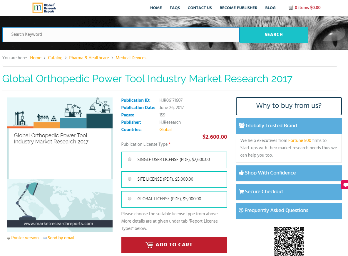 Global Orthopedic Power Tool Industry Market Research 2017'