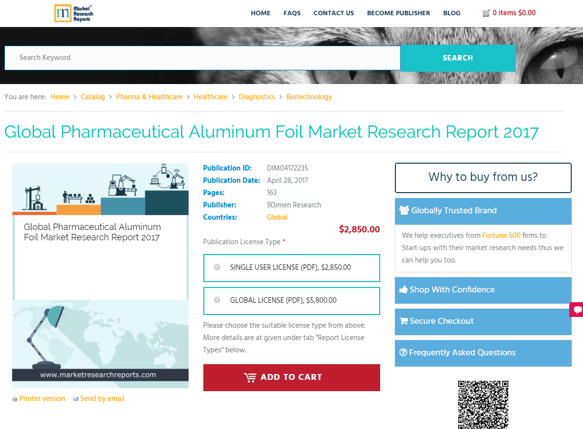 Global Pharmaceutical Aluminum Foil Market Research Report'