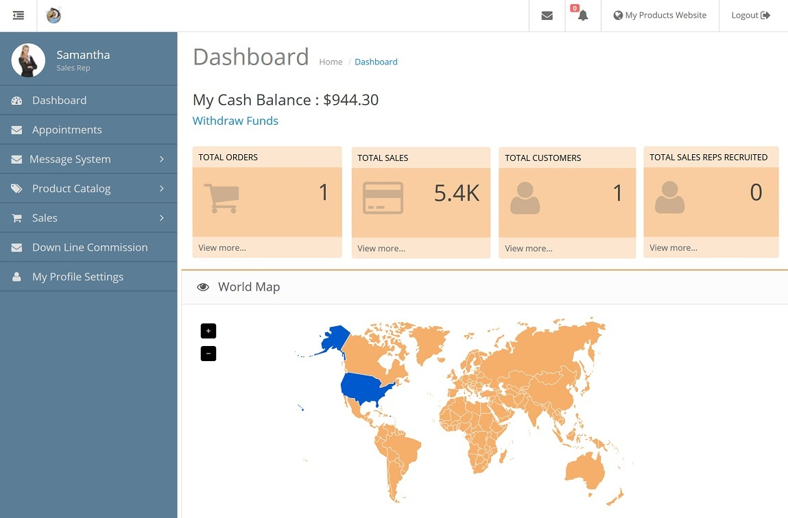 Independant Sales Rep Dashboard'