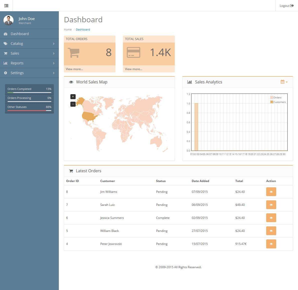 Merchant Dashboard'