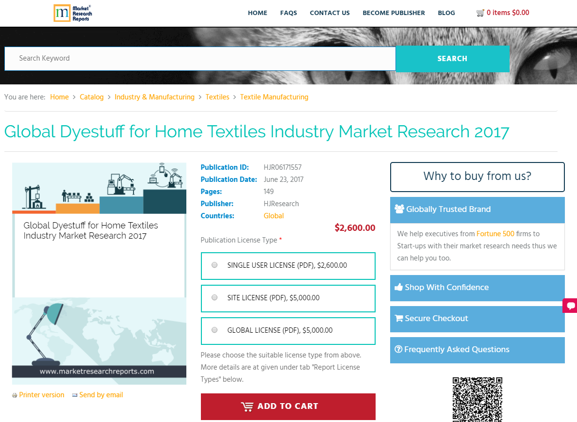 Global Dyestuff for Home Textiles Industry Market Research