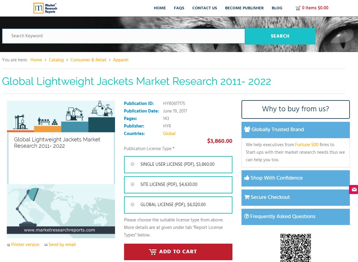 Global Lightweight Jackets Market Research 2011 - 2022'