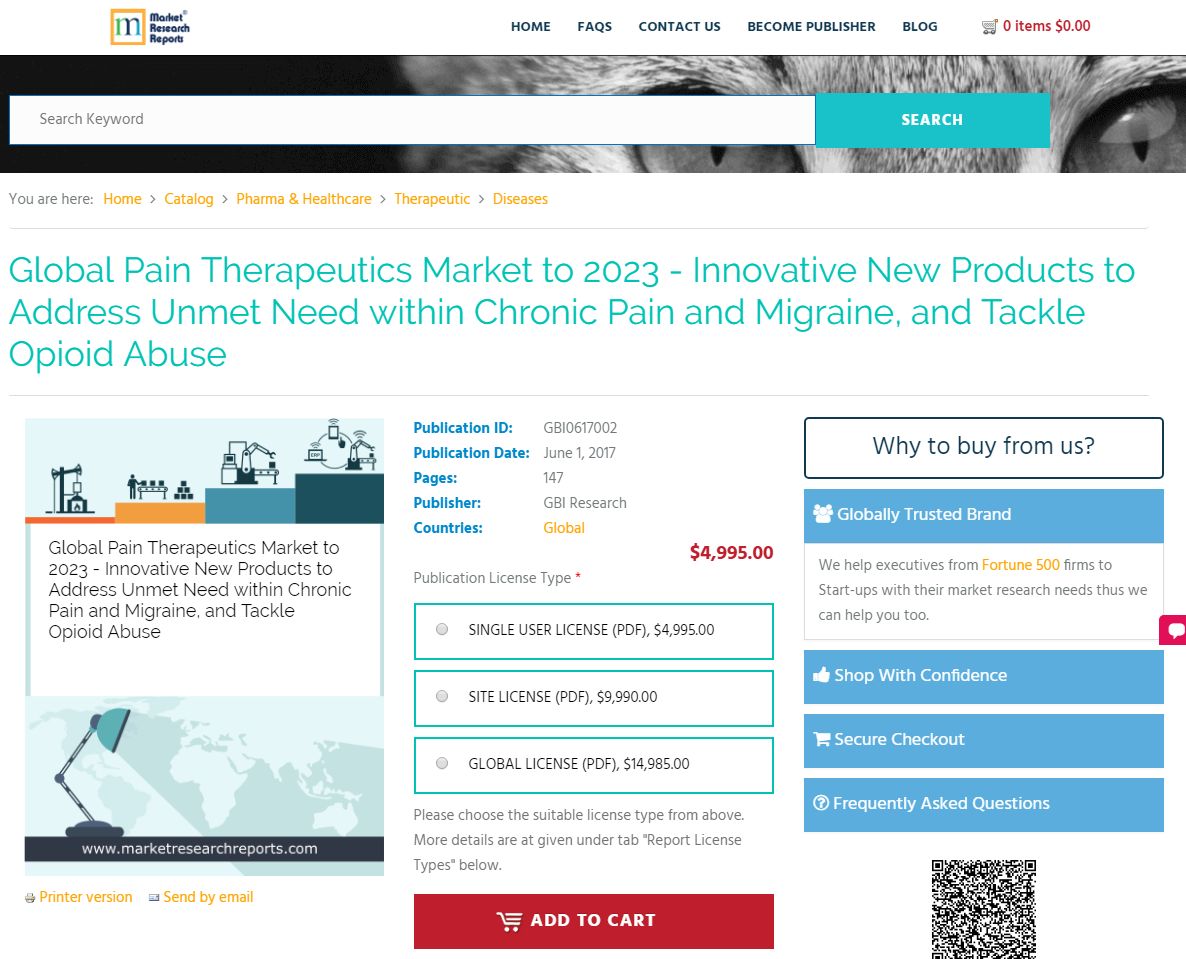 Global Pain Therapeutics Market to 2023 - Innovative'