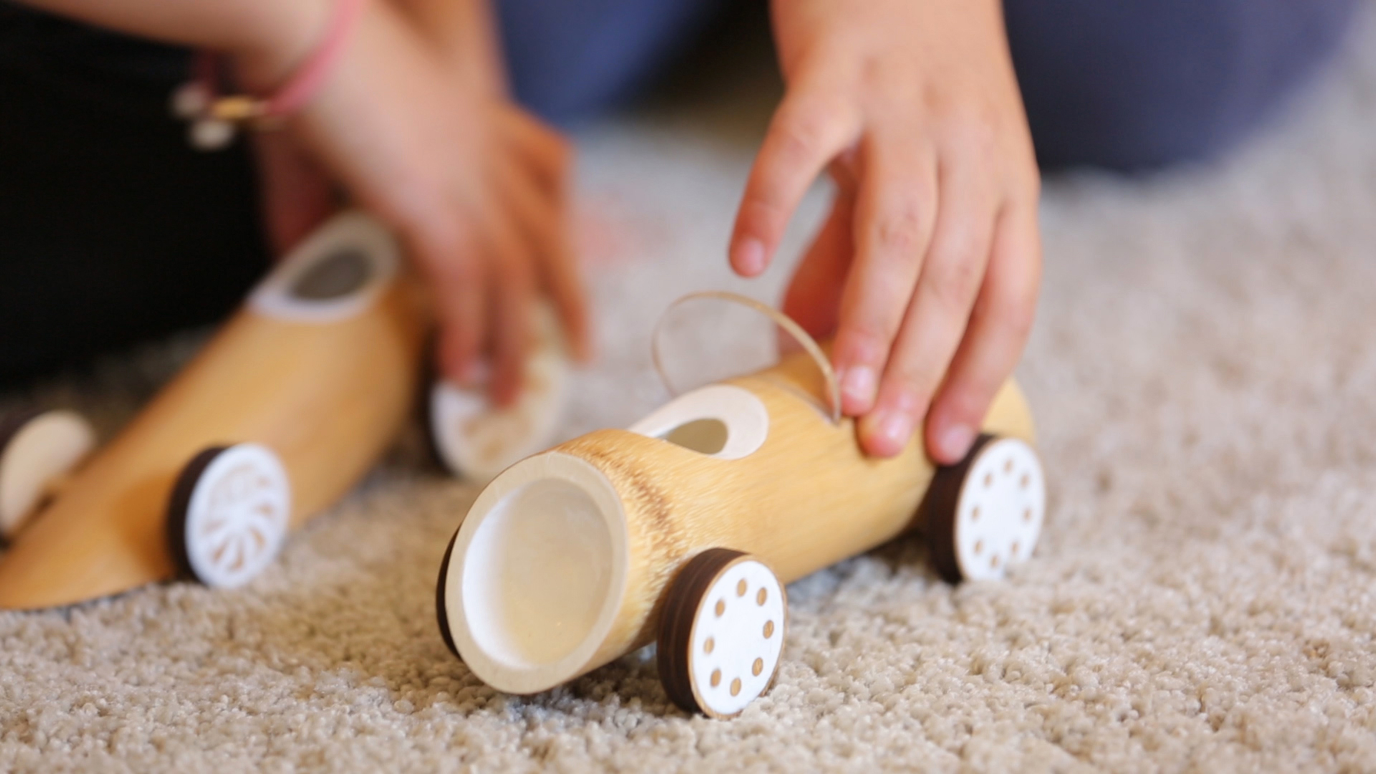 Bamboo toy cars playtime-4