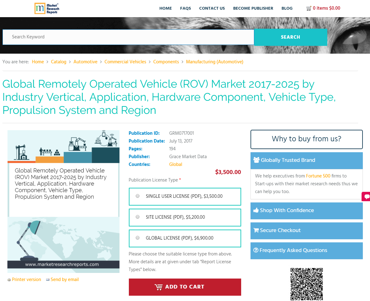 Global Remotely Operated Vehicle (ROV) Market 2017-2025'