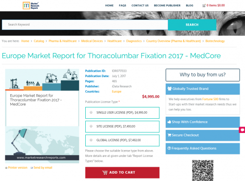 Europe Market Report for Thoracolumbar Fixation 2017'