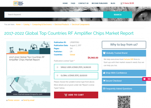 2017-2022 Global Top Countries RF Amplifier Chips Market'