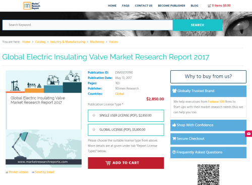 Global Electric Insulating Valve Market Research Report 2017'