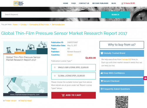 Global Thin-Film Pressure Sensor Market Research Report 2017'