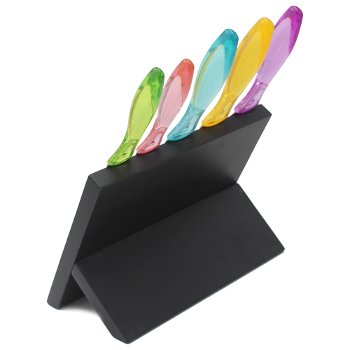 Magnetic Knife Set with Clear Colorful Handles'