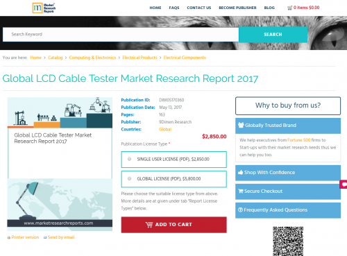 Global LCD Cable Tester Market Research Report 2017'