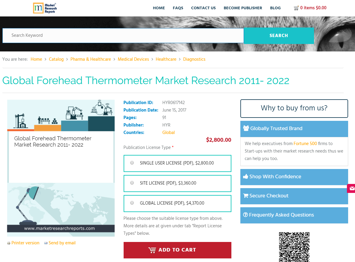 Global Forehead Thermometer Market Research 2011 - 2022