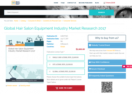 Global Hair Salon Equipment Industry Market Research 2017'