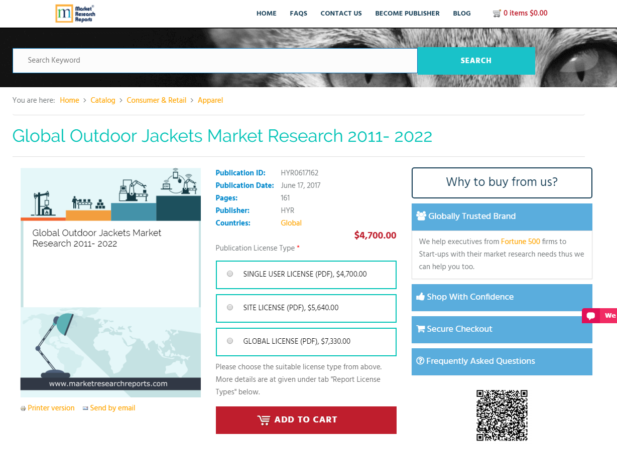 Global Outdoor Jackets Market Research 2011- 2022'