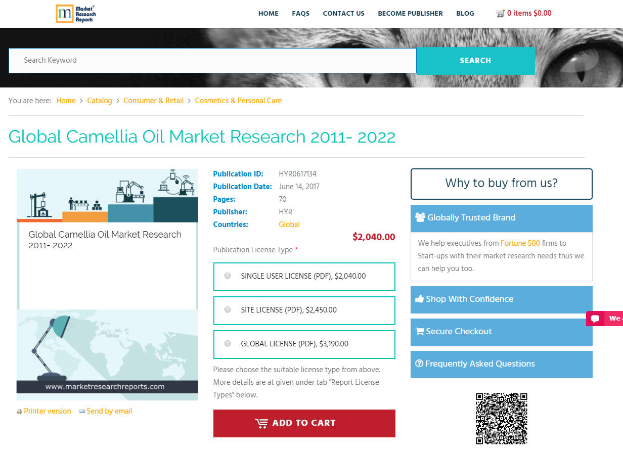 Global Camellia Oil Market Research 2011- 2022'