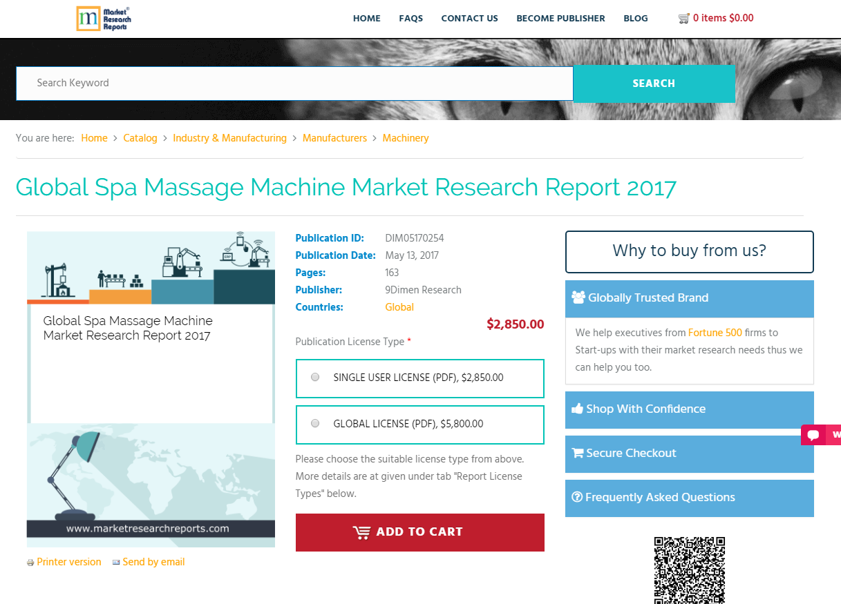 Global Spa Massage Machine Market Research Report 2017'