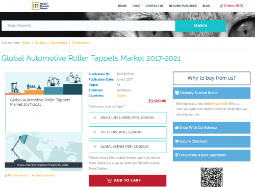 Global Automotive Roller Tappets Market 2017 - 2021'