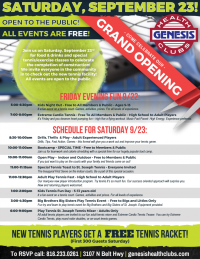 Genesis Health Clubs to Give Free Tennis Rackets to St. Jose