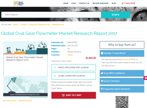 Global Oval Gear Flowmeter Market Research Report 2017'