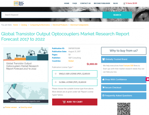 Global Transistor Output Optocouplers Market Research Report'