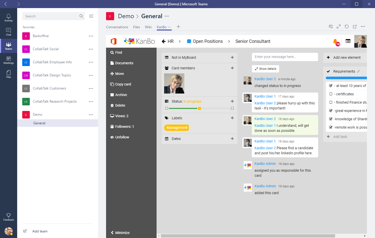KanBo for Microsoft Teams'