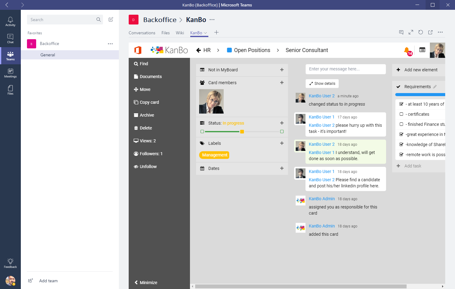 KanBo for Microsoft Teams