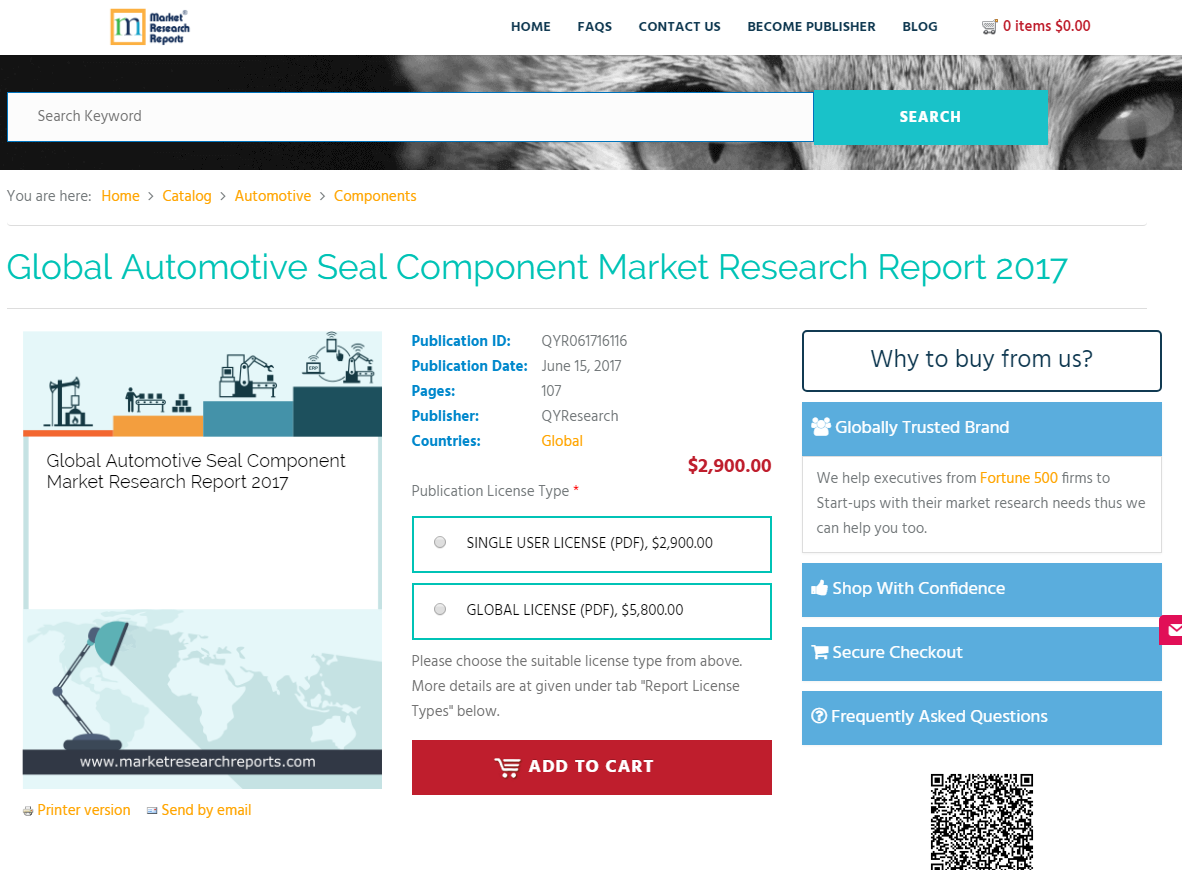 Global Automotive Seal Component Market Research Report 2017'