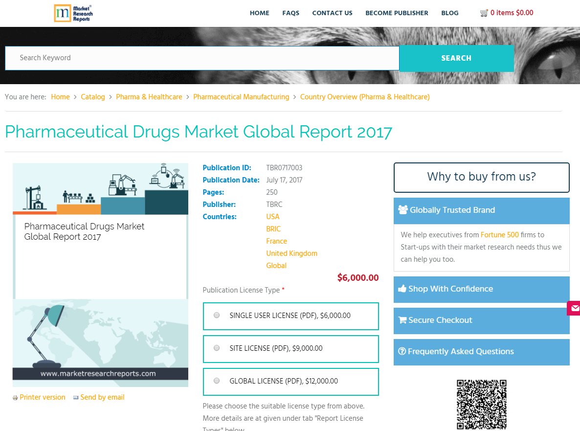 Pharmaceutical Drugs Market Global Report 2017'