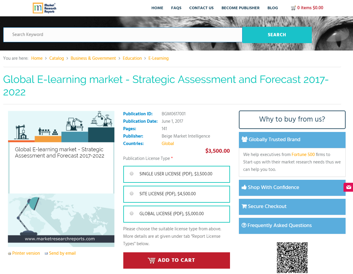 Global E-learning market - Strategic Assessment and Forecast'