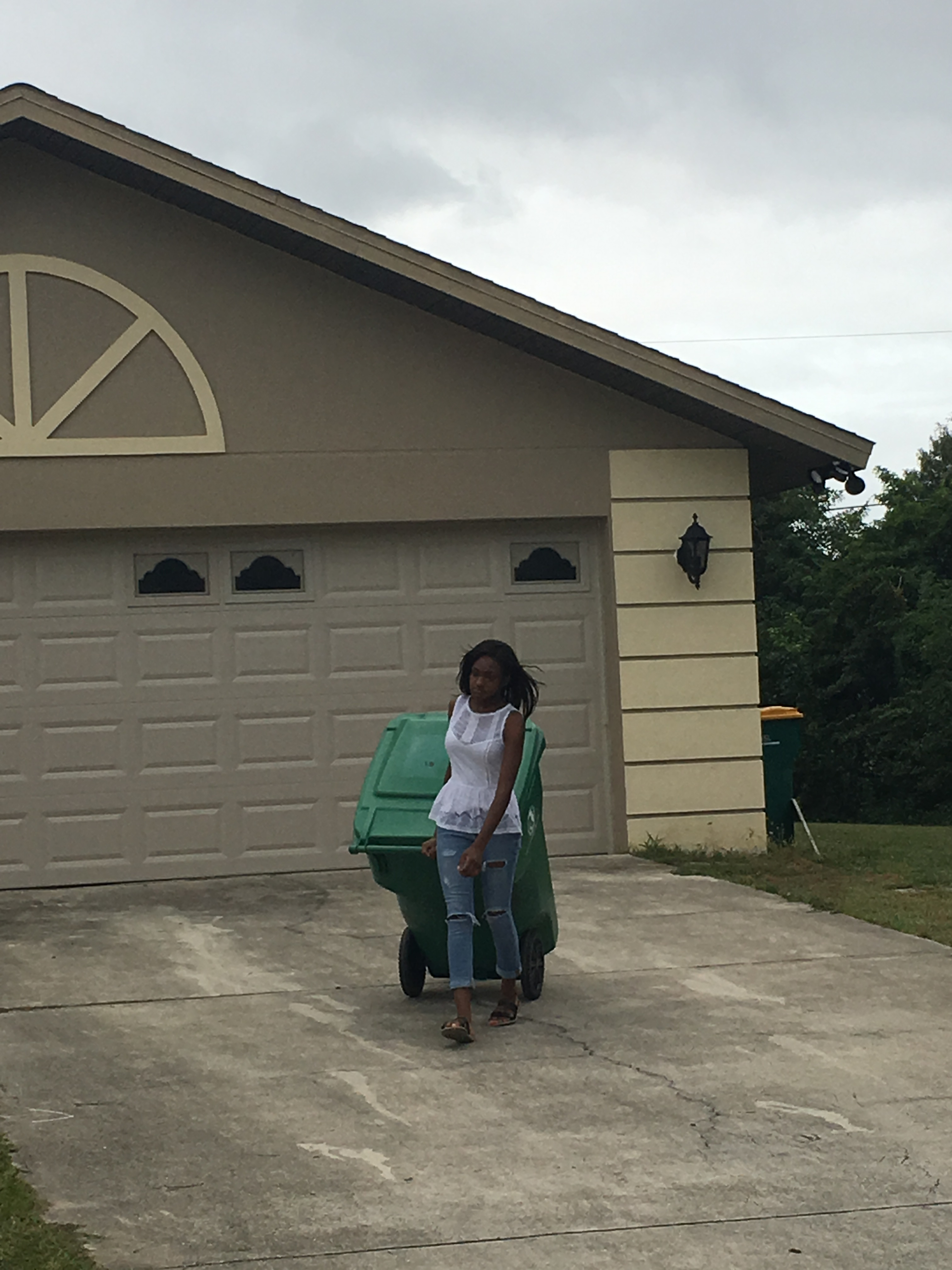 Ariel takes out the trash'