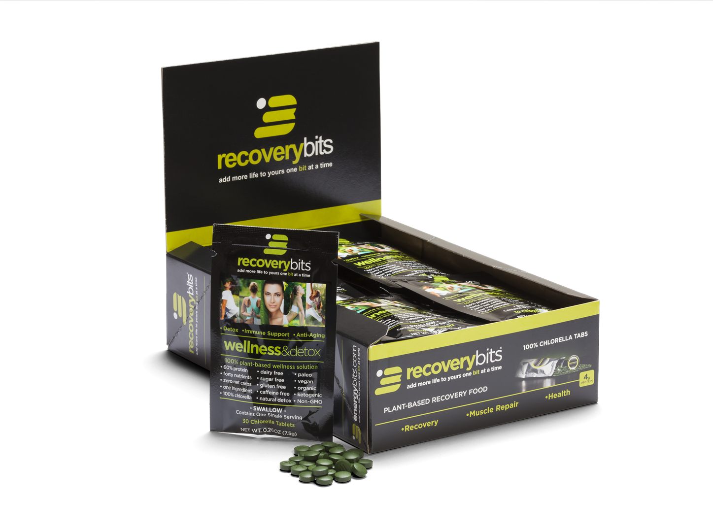 Retailer packaging for recoverybits wellness