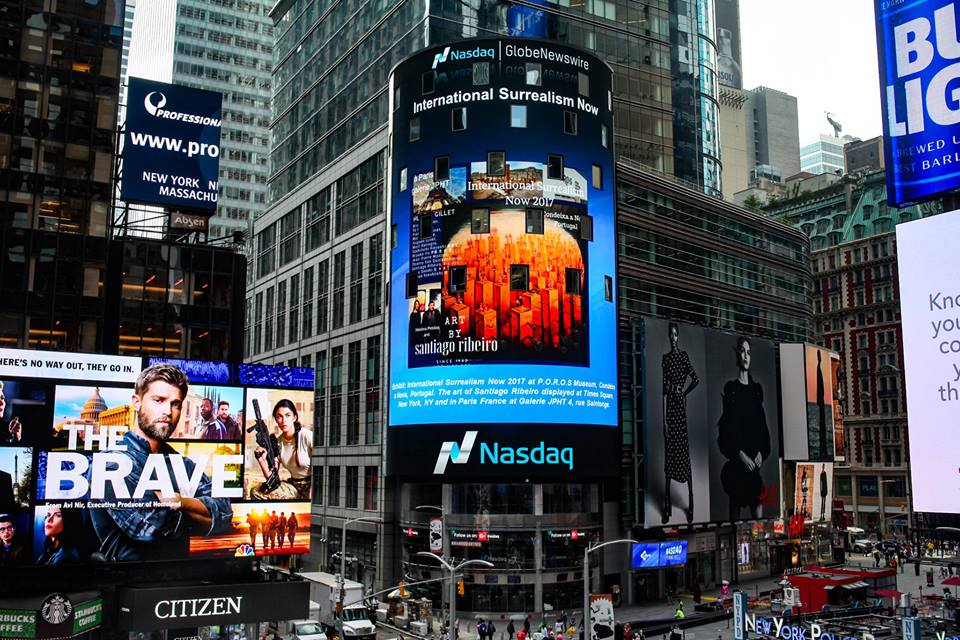 art from Santiago Ribeiro at Times Square NY'