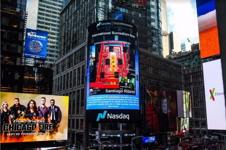 art from Santiago Ribeiro at Times Square NY'