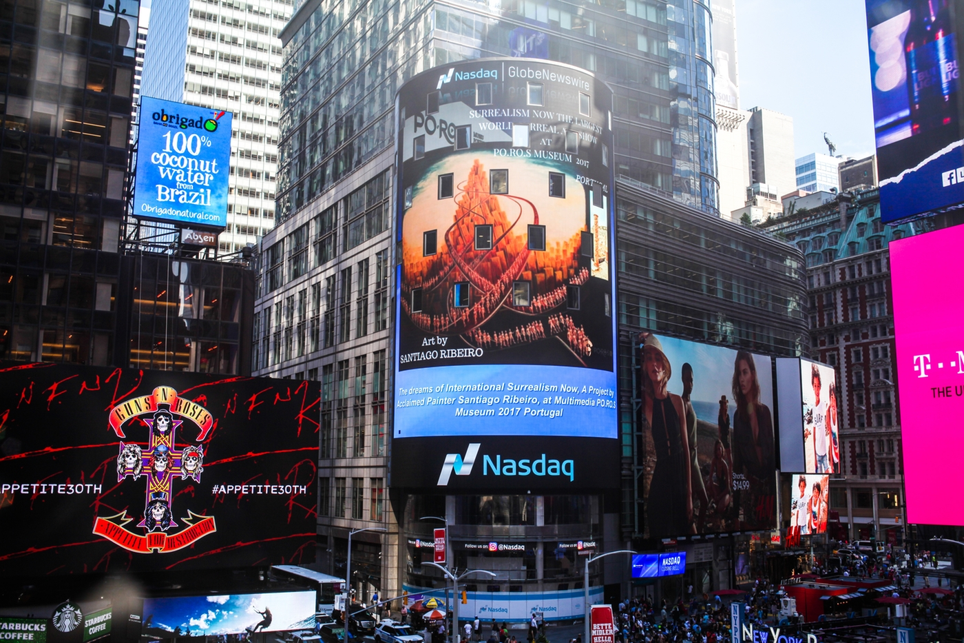 art from Santiago Ribeiro at Times Square NY'