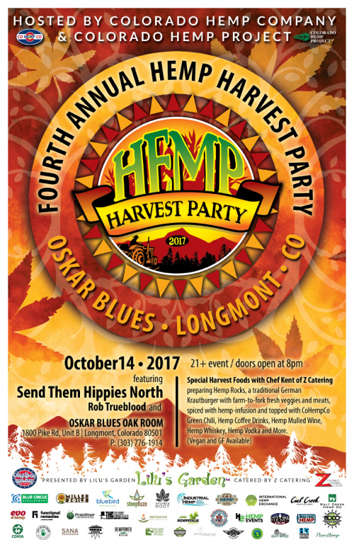 Hemp Harvest Party 2017 poster'