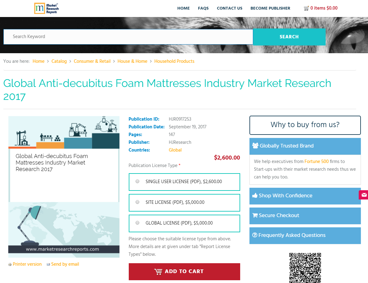 Global Anti-decubitus Foam Mattresses Industry Market 2017