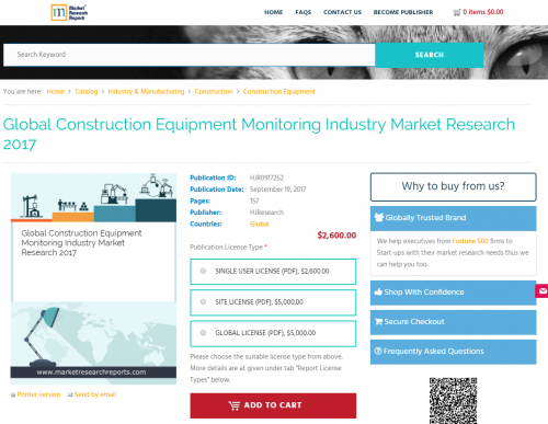 Global Construction Equipment Monitoring Industry Market'