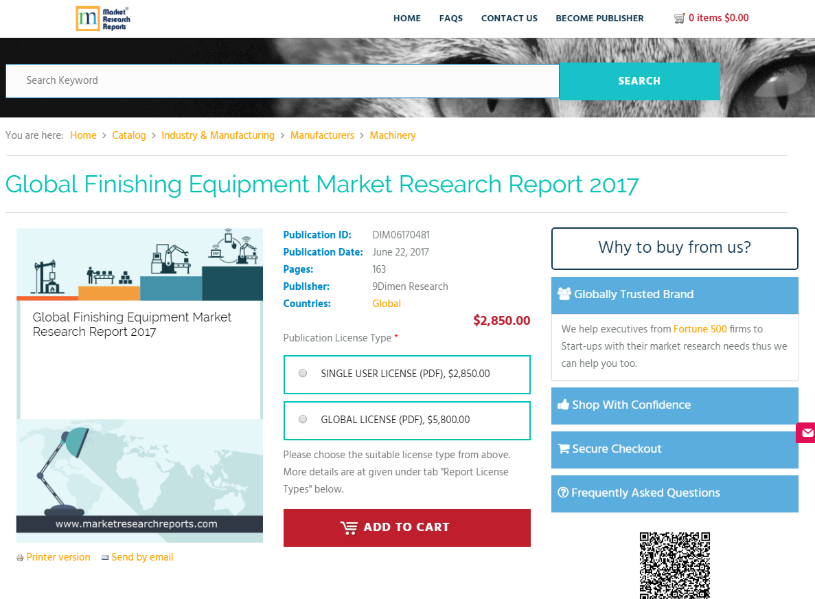 Global Finishing Equipment Market Research Report 2017'