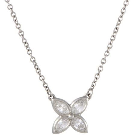 Tiffany Co. Victoria Platinum Diamond Flower Necklace'