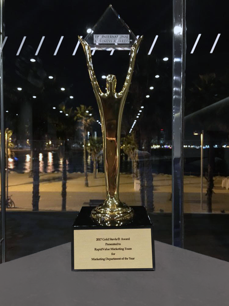 RapidValue Gold Stevie Awards